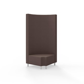 Hörnmodul Snake 90 grader R 12 rund med träben, hög rygg SH37,5