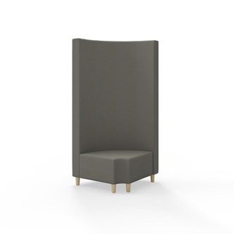 Hörnmodul Snake 90 grader R 12 rund med träben, hög rygg SH37,5