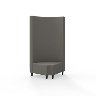 Hörnmodul Snake 90 grader R 12 rund med träben, hög rygg SH37,5