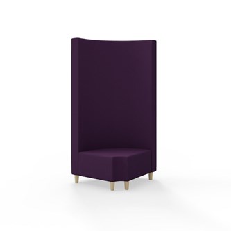 Hörnmodul Snake 90 grader R 12 rund med träben, hög rygg SH37,5