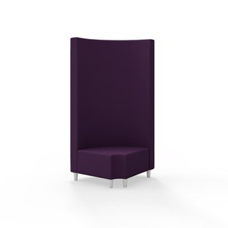 Hörnmodul Snake 90 grader R 12 rund med träben, hög rygg SH37,5