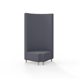 Hörnmodul Snake 90 grader R 12 rund med träben, hög rygg SH37,5