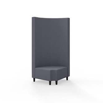 Hörnmodul Snake 90 grader R 12 rund med träben, hög rygg SH37,5