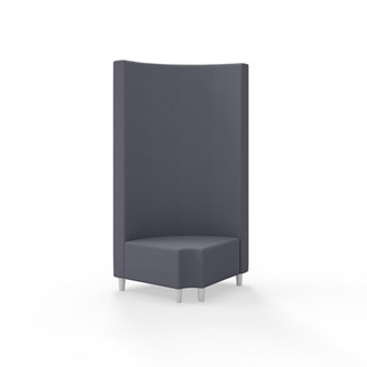 Hörnmodul Snake 90 grader R 12 rund med träben, hög rygg SH37,5