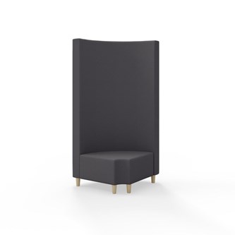 Hörnmodul Snake 90 grader R 12 rund med träben, hög rygg SH37,5