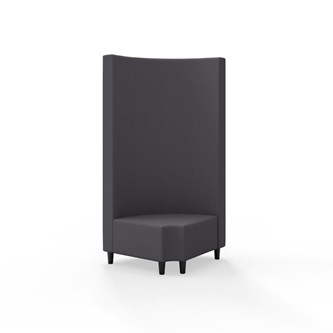 Hörnmodul Snake 90 grader R 12 rund med träben, hög rygg SH37,5