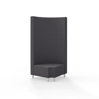 Hörnmodul Snake 90 grader R 12 rund med träben, hög rygg SH37,5