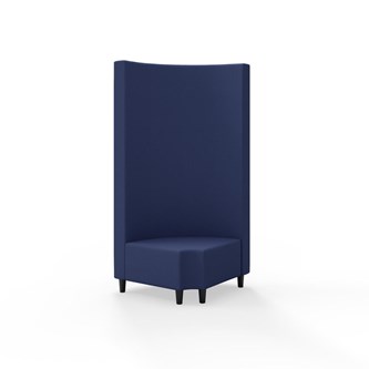 Hörnmodul Snake 90 grader R 12 rund med träben, hög rygg SH37,5