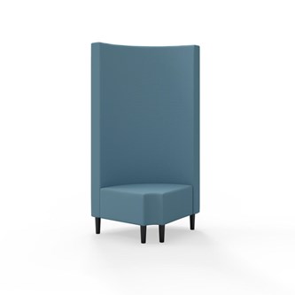 Hörnmodul Snake 90 grader R 12 rund med träben, hög rygg SH43