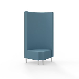 Hörnmodul Snake 90 grader R 12 rund med träben, hög rygg SH43