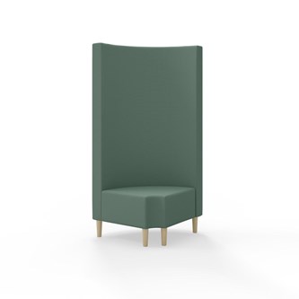 Hörnmodul Snake 90 grader R 12 rund med träben, hög rygg SH43