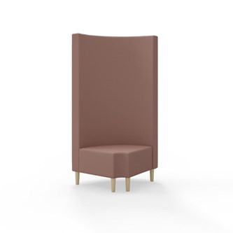 Hörnmodul Snake 90 grader R 12 rund med träben, hög rygg SH43