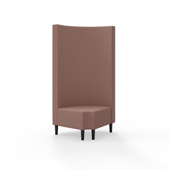 Hörnmodul Snake 90 grader R 12 rund med träben, hög rygg SH43