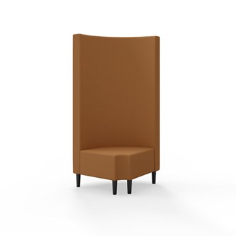 Hörnmodul Snake 90 grader R 12 rund med träben, hög rygg SH43