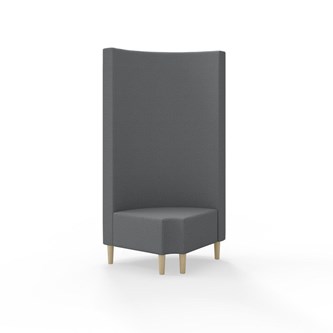 Hörnmodul Snake 90 grader R 12 rund med träben, hög rygg SH43