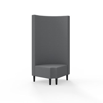 Hörnmodul Snake 90 grader R 12 rund med träben, hög rygg SH43