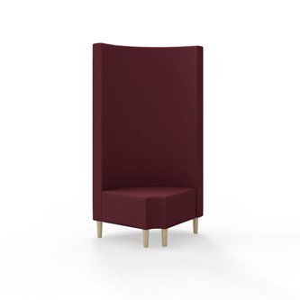 Hörnmodul Snake 90 grader R 12 rund med träben, hög rygg SH43