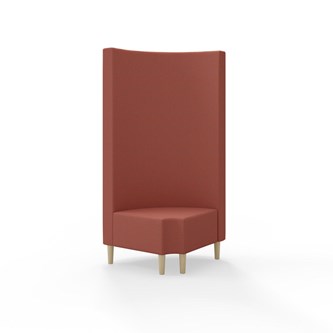 Hörnmodul Snake 90 grader R 12 rund med träben, hög rygg SH43