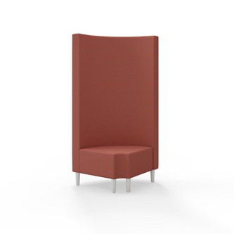 Hörnmodul Snake 90 grader R 12 rund med träben, hög rygg SH43