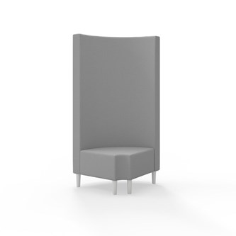 Hörnmodul Snake 90 grader R 12 rund med träben, hög rygg SH43