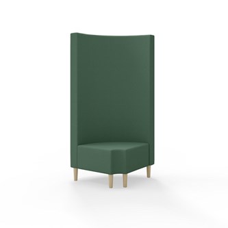 Hörnmodul Snake 90 grader R 12 rund med träben, hög rygg SH43