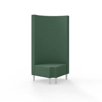 Hörnmodul Snake 90 grader R 12 rund med träben, hög rygg SH43