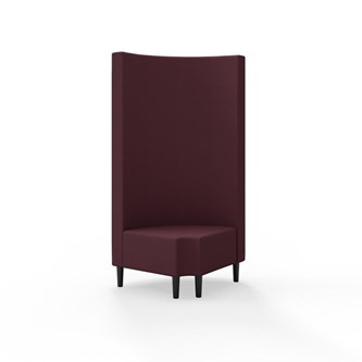 Hörnmodul Snake 90 grader R 12 rund med träben, hög rygg SH43