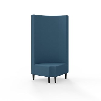 Hörnmodul Snake 90 grader R 12 rund med träben, hög rygg SH43