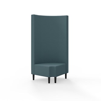 Hörnmodul Snake 90 grader R 12 rund med träben, hög rygg SH43