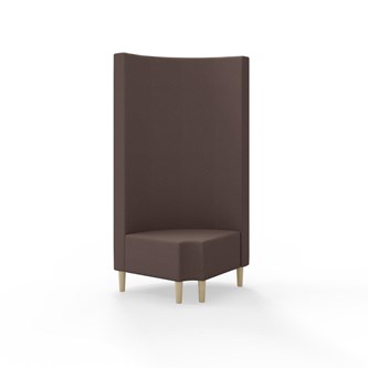 Hörnmodul Snake 90 grader R 12 rund med träben, hög rygg SH43