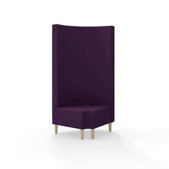 Hörnmodul Snake 90 grader R 12 rund med träben, hög rygg SH43