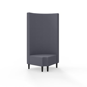 Hörnmodul Snake 90 grader R 12 rund med träben, hög rygg SH43