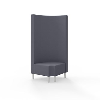 Hörnmodul Snake 90 grader R 12 rund med träben, hög rygg SH43