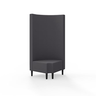 Hörnmodul Snake 90 grader R 12 rund med träben, hög rygg SH43