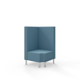 Hörnmodul Snake 90 grader R 12 med metallben, mellanhög rygg SH43