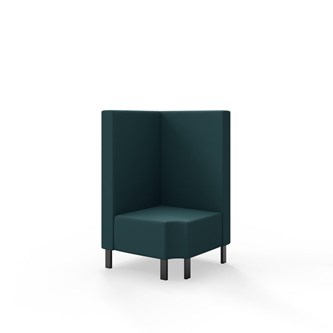 Hörnmodul Snake 90 grader R 12 med metallben, mellanhög rygg SH43