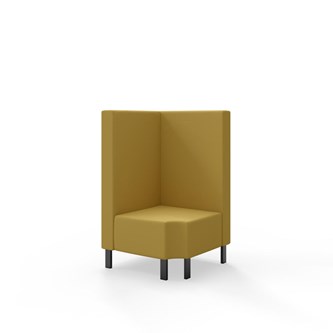 Hörnmodul Snake 90 grader R 12 med metallben, mellanhög rygg SH43