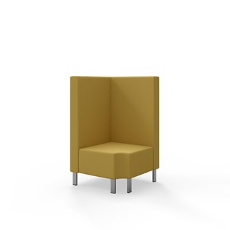 Hörnmodul Snake 90 grader R 12 med metallben, mellanhög rygg SH43