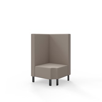 Hörnmodul Snake 90 grader R 12 med metallben, mellanhög rygg SH43