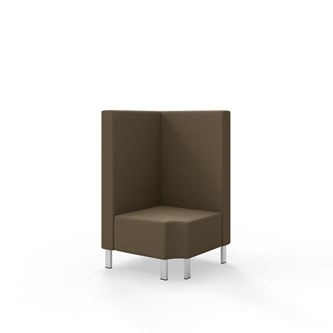 Hörnmodul Snake 90 grader R 12 med metallben, mellanhög rygg SH43