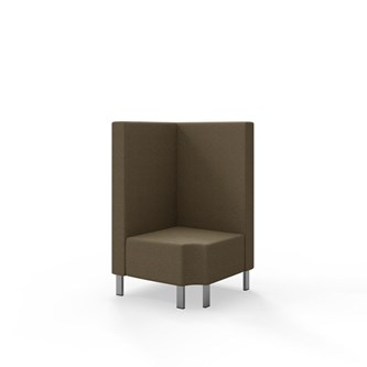 Hörnmodul Snake 90 grader R 12 med metallben, mellanhög rygg SH43