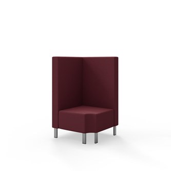 Hörnmodul Snake 90 grader R 12 med metallben, mellanhög rygg SH43