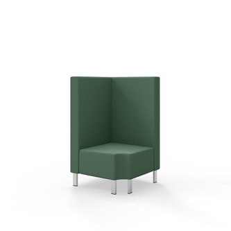 Hörnmodul Snake 90 grader R 12 med metallben, mellanhög rygg SH43