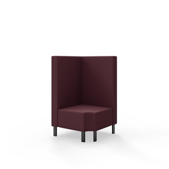 Hörnmodul Snake 90 grader R 12 med metallben, mellanhög rygg SH43