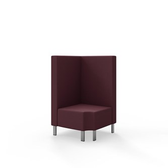 Hörnmodul Snake 90 grader R 12 med metallben, mellanhög rygg SH43