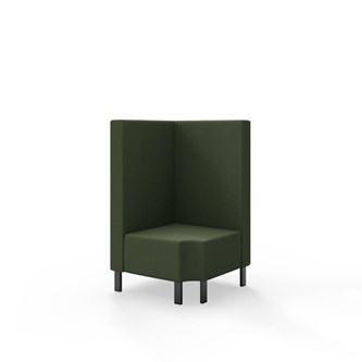 Hörnmodul Snake 90 grader R 12 med metallben, mellanhög rygg SH43