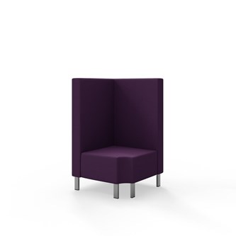 Hörnmodul Snake 90 grader R 12 med metallben, mellanhög rygg SH43