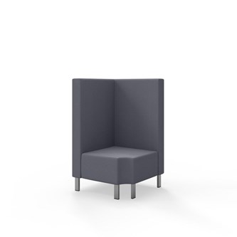 Hörnmodul Snake 90 grader R 12 med metallben, mellanhög rygg SH43