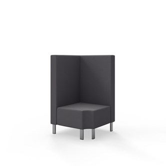 Hörnmodul Snake 90 grader R 12 med metallben, mellanhög rygg SH43