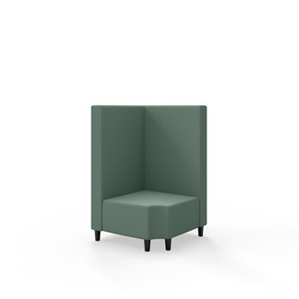 Hörnmodul Snake 90 grader R 12 med träben, mellanhög rygg SH37,5